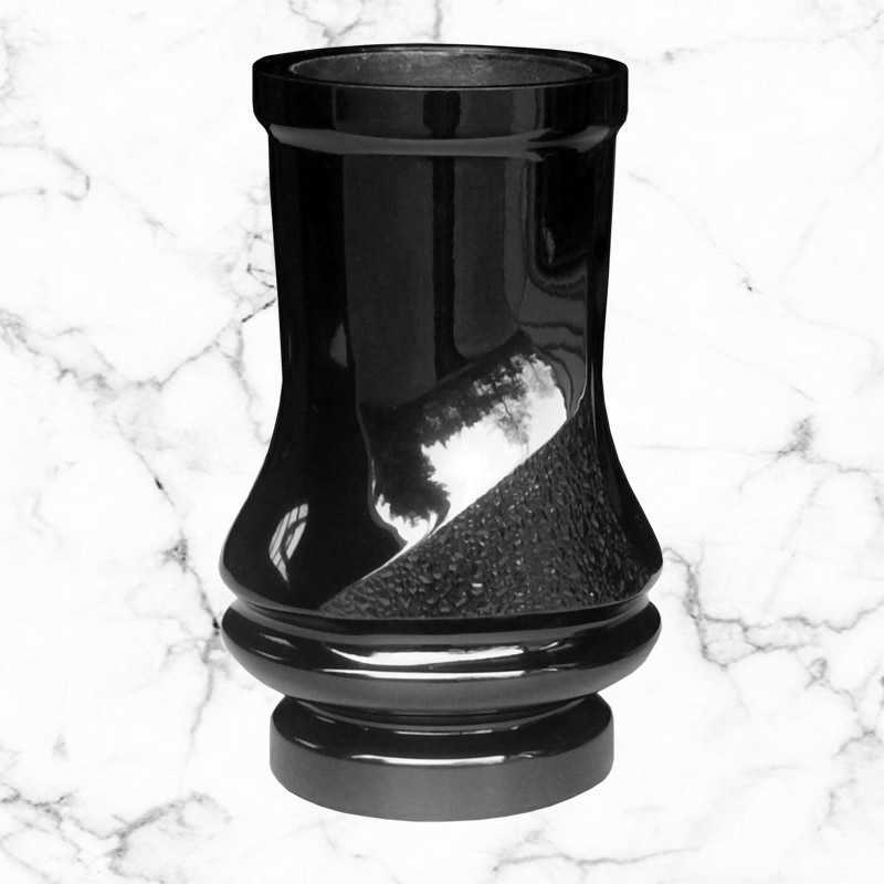 Wazon cmentarny z tworzywa, plastiku, czarny