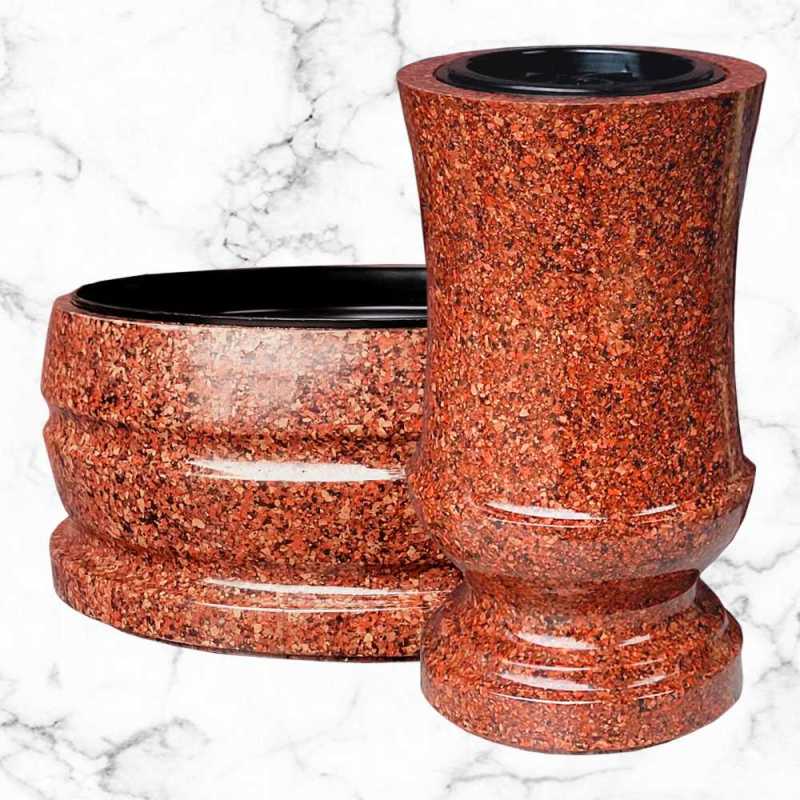 Wazon nagrobkowy i misa nagrobkowa czerwona vanga