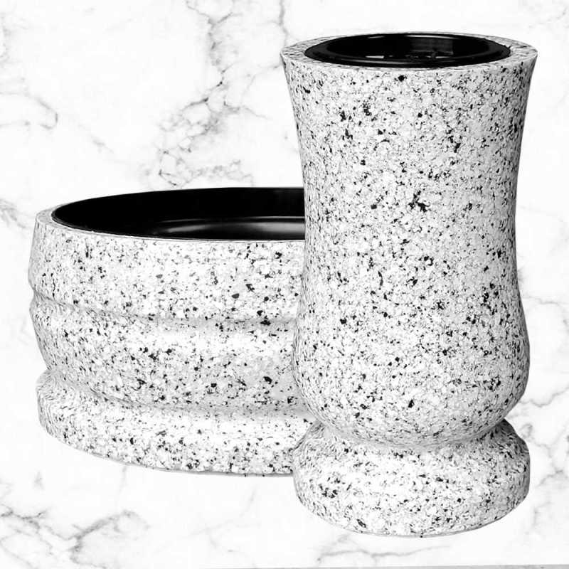 Wazon nagrobkowy i misa nagrobkowa lastryko, lastriko